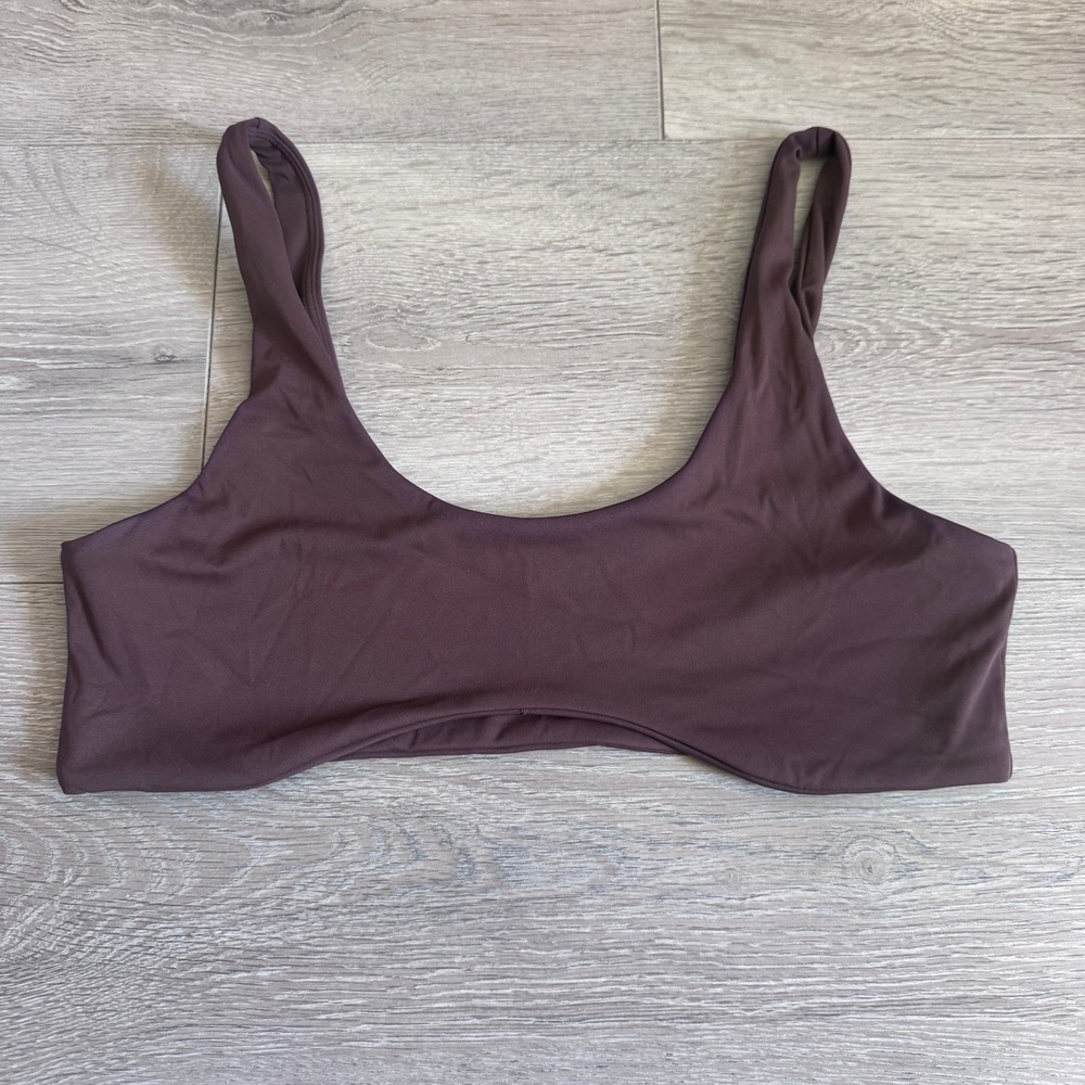 Pchee Bum Womens Brown Scoop Neck Sports Bra Size 12/L Activewear Top - Picture 2 of 5